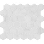 White Lux Marble Mosaic Hexagon 5 cm - Hexagon 2"