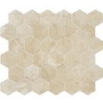 Ivory Travertine Mosaic Hexagon 5 cm - Hexagon 2"