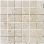 Ivory Travertine Mosaic 5X5X1 cm - 2X2X3/8"