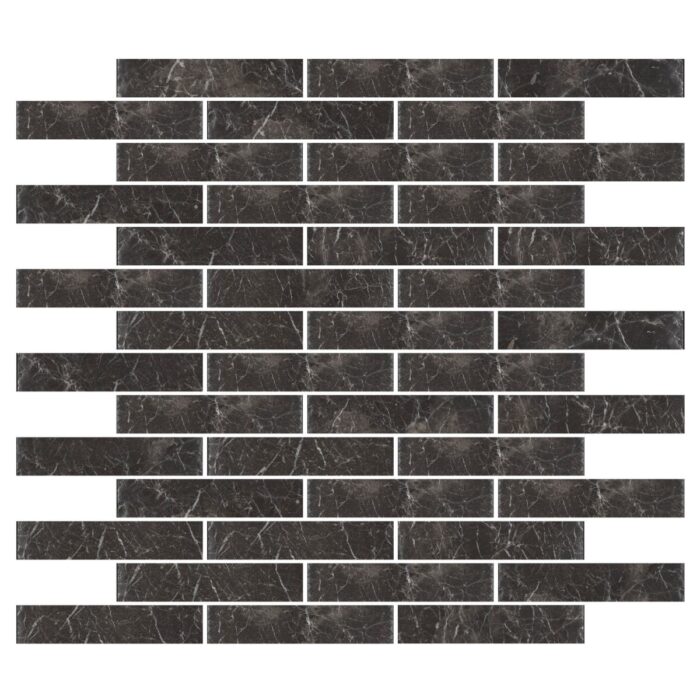 Olive Black Marble Mosaic 2,3X10X1 cm - 1X4X3/8"