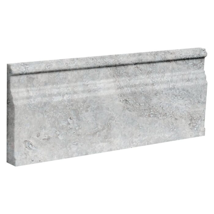 Silver Travertine Moulding Base 12,7X30,5X2,5 cm - Base 5X12X1"