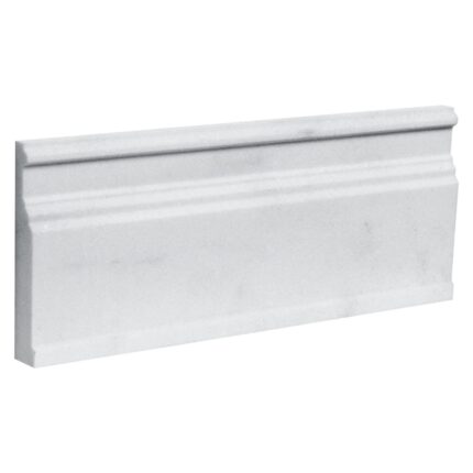 White Lux Marble Moulding Base 12,7X30,5X2,5 cm