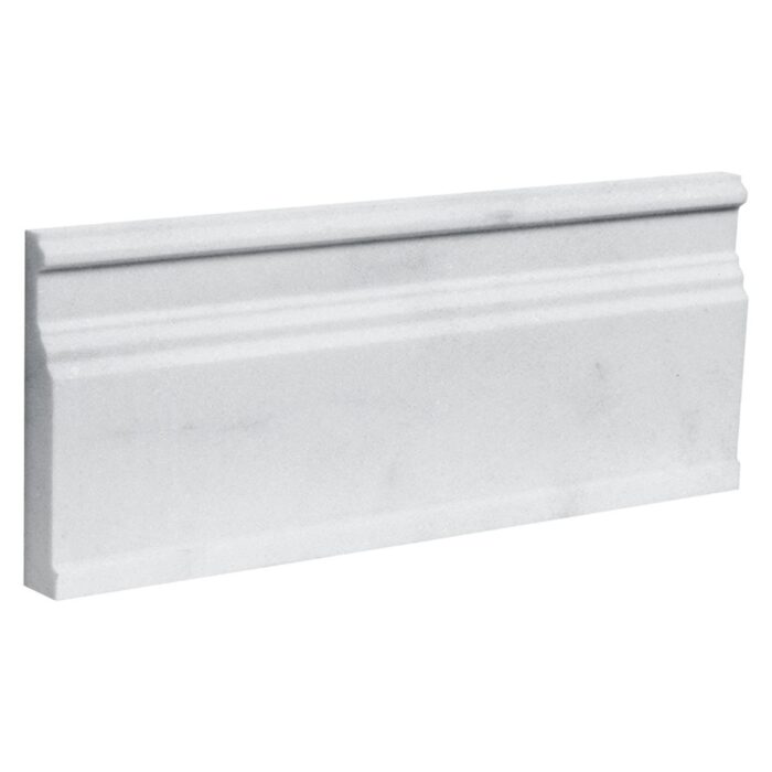 White Lux Marble Moulding Base 12,7X30,5X2,5 cm