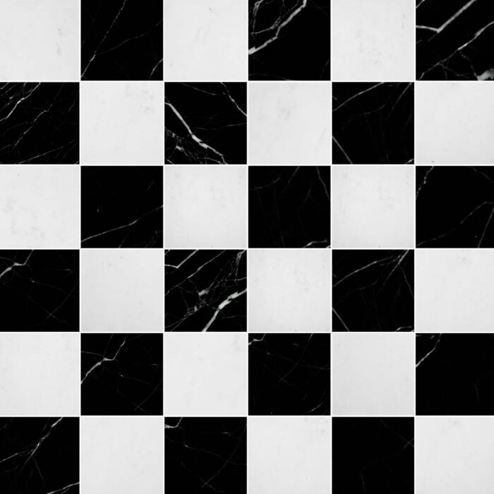 Dolomiti Blanc&Black Marble Mosaic 5X5X1 cm – 2X2X3/8″