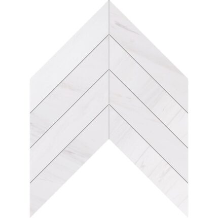 Dolomiti Blanc Marble Mosaic Chevron 5X20 cm – Chevron 2X8″