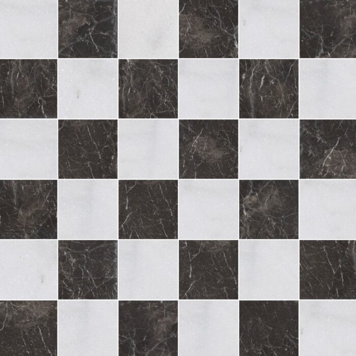 Olive Black&White Lux Marble Mosaic