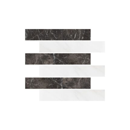 Olive Black&White Lux Marble Tiles 5X20X1,2 cm