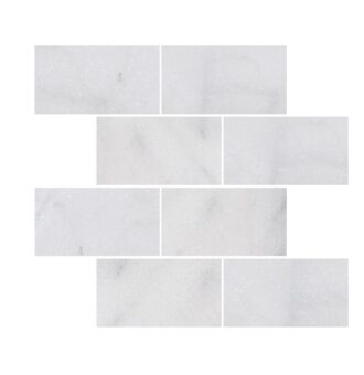 White Lux Marble Tiles 7,5X15,2X1 cm