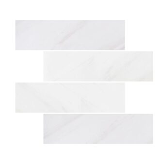 White Lux Marble Tiles 7,5X30,5X1 cm