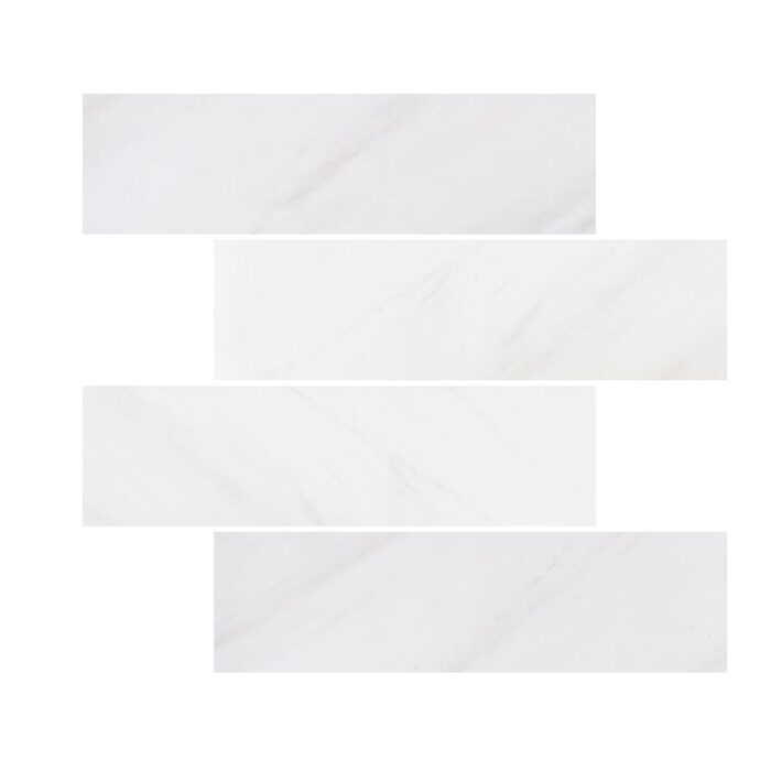 White Lux Marble Tiles 7,5X30,5X1 cm