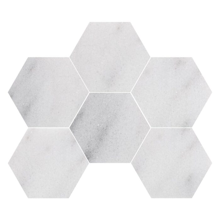 White Lux Marble Mosaic Hexagon 12,7 cm - Hexagon 5"