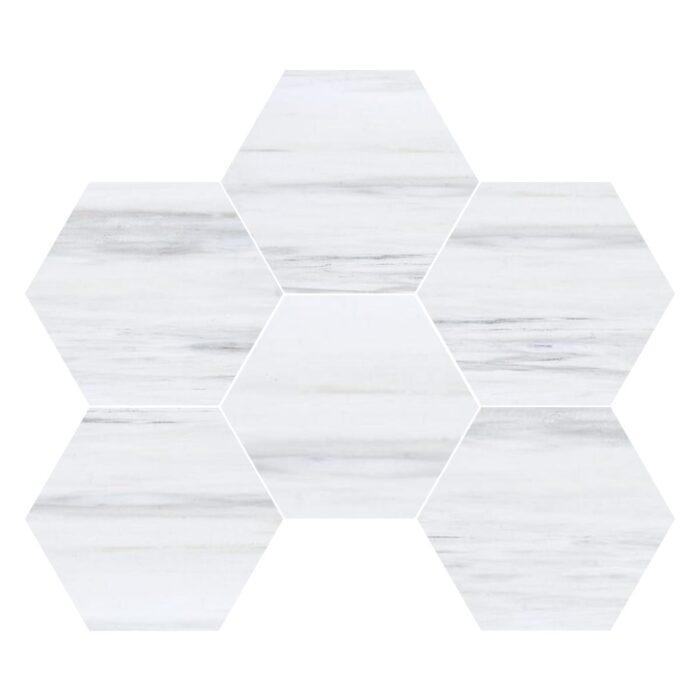 Dolomiti Gray Marble Mosaic Hexagon 12,7 cm - Hexagon 5"