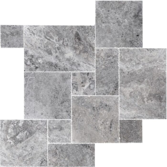 Silver Travertine Tiles Ver.Patx3 cm - Ver.Patx1 1/4"