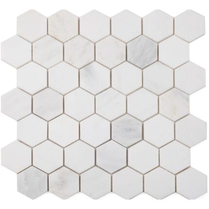 Dolomiti Blanc Marble Mosaic Hexagon 5 cm – Hexagon 2″