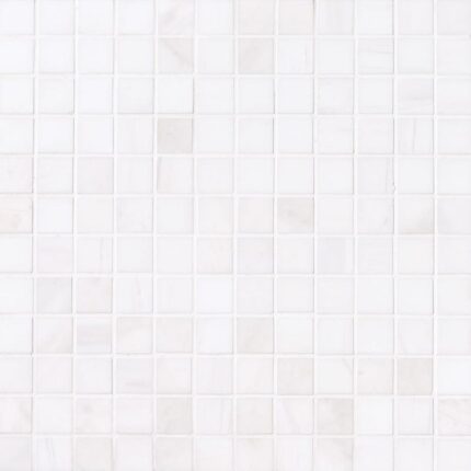 Dolomiti Blanc Marble Mosaic 2,3X2,3X1 cm – 1X1X3/8″