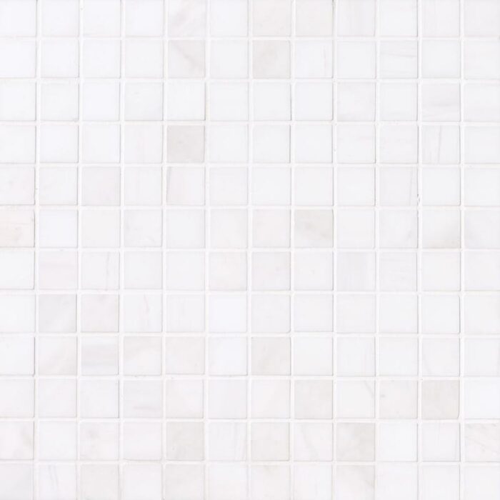 Dolomiti Blanc Marble Mosaic 2,3X2,3X1 cm – 1X1X3/8″