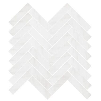 Dolomiti Blanc Marble Mosaic Herringbone 1,5X7,5 cm – Herringbone 5/8X3″