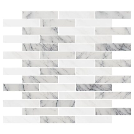 Lilac&Dolomiti Blanc Marble Mosaic 2,3X10X1 cm - 1X4X3/8"