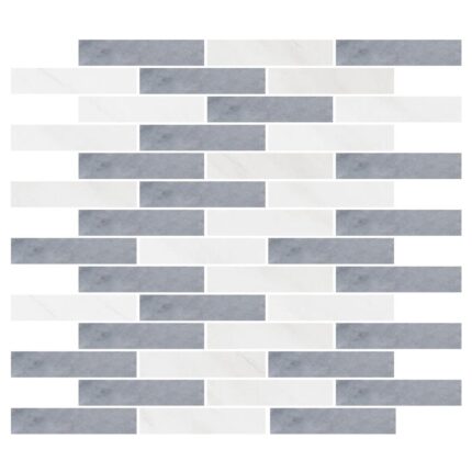 Ocean Blue&Dolomiti Blanc Marble Mosaic 2,3X10X1 cm – 1X4X3/8″