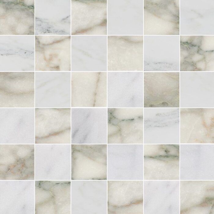 Calacatta Green&White Lux Marble Mosaic 5X5X1 cm - 2X2X3/8"