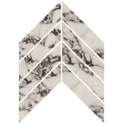 Calacatta Viola Marble Mosaic Chevron 5X20 cm - Chevron 2X8"