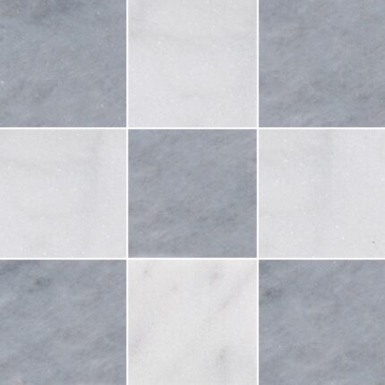 Ocean Blue&White Lux Marble Tiles 10X10X1 cm - 4X4X3/8"