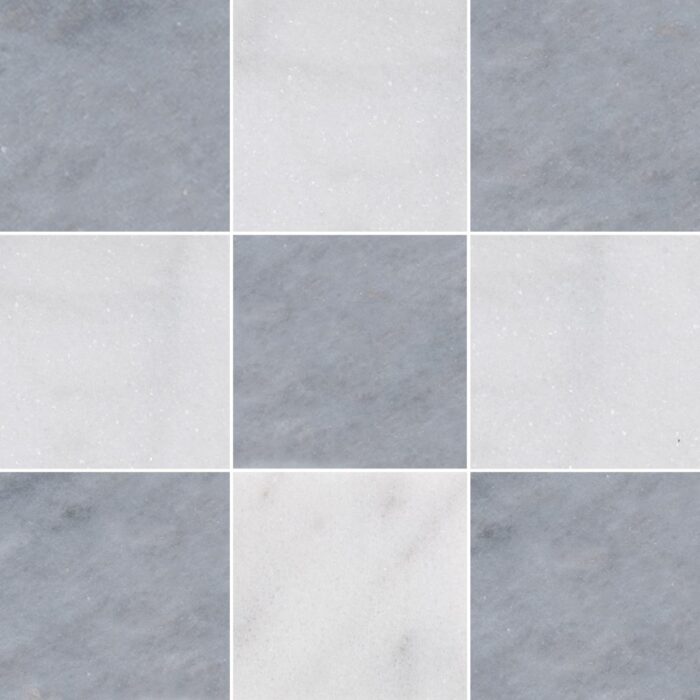 Ocean Blue&White Lux Marble Tiles 10X10X1 cm - 4X4X3/8"