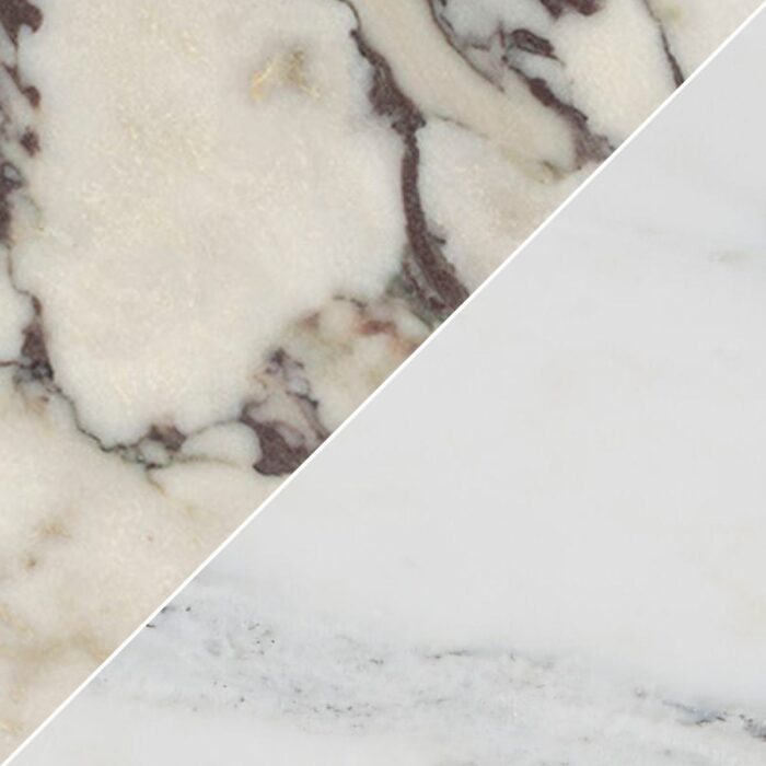 Calacatta Viola&Dolomiti Blanc Marble Mosaic Tria 10 cm - Tria 4"