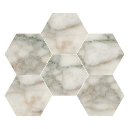 Calacatta Green Marble Mosaic Hexagon 12,7 cm - Hexagon 5"